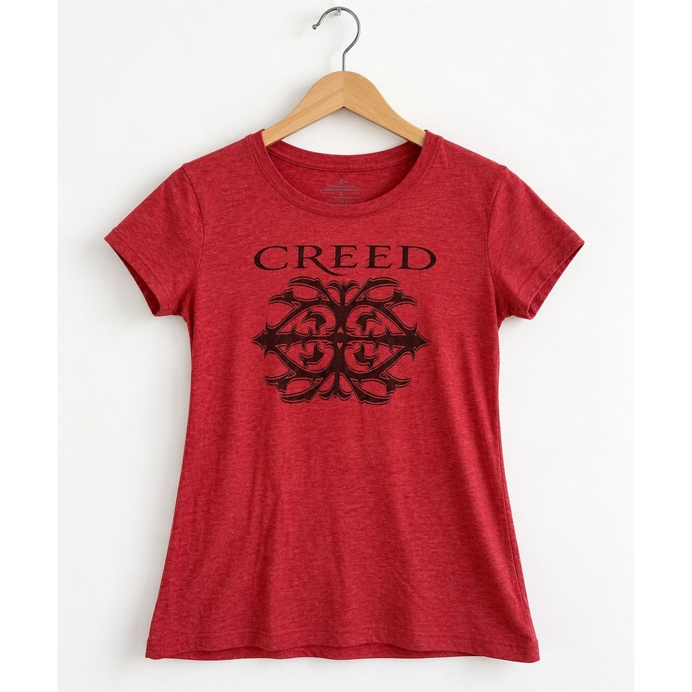 Creed Band Graphic Tee Red Heather Short Sleeve Rock Music Shirt Size L